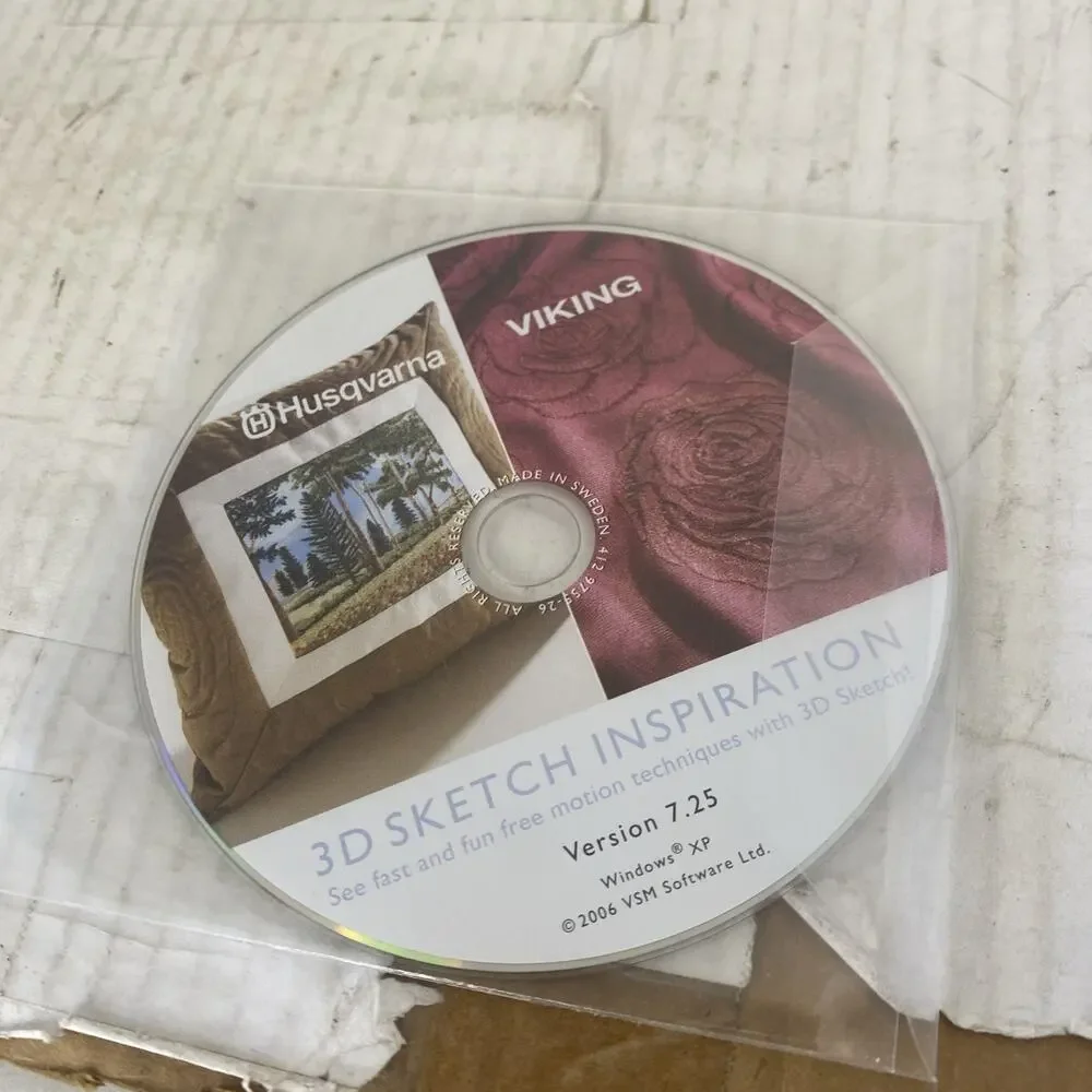 Husqvarna Viking 3D Aketch Inspiration CD Only Windows XP Version 7.25